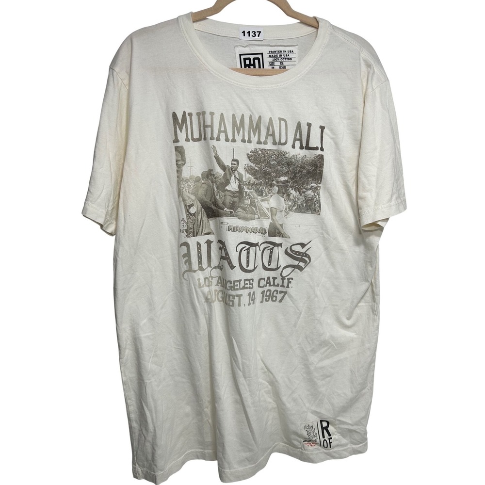 Roots of Fight Muhammad Ali Watts Los Angeles 1967 Graphic T-Shirt White XL